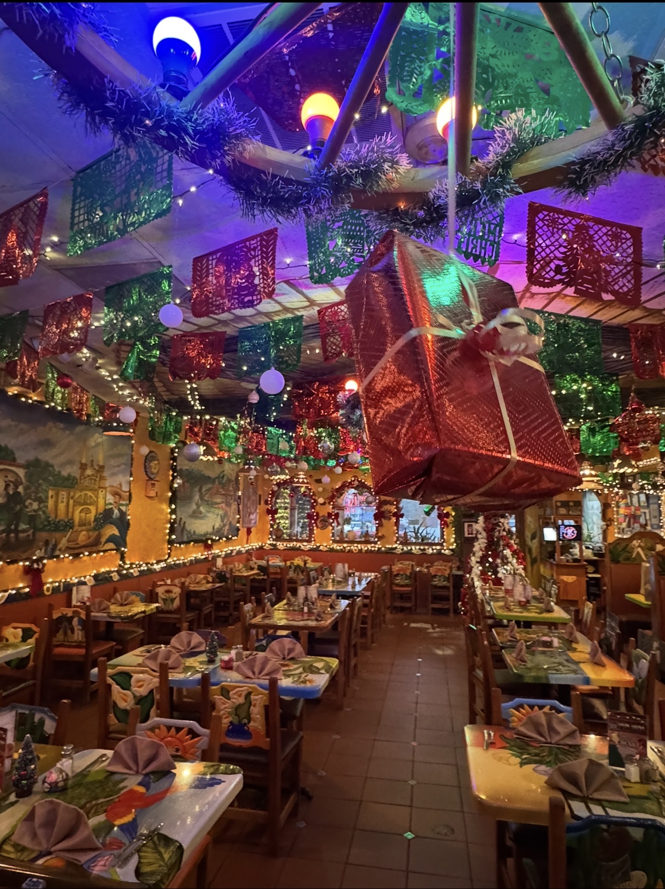 Festive holiday decorations inside Don Jose East Hanover 4