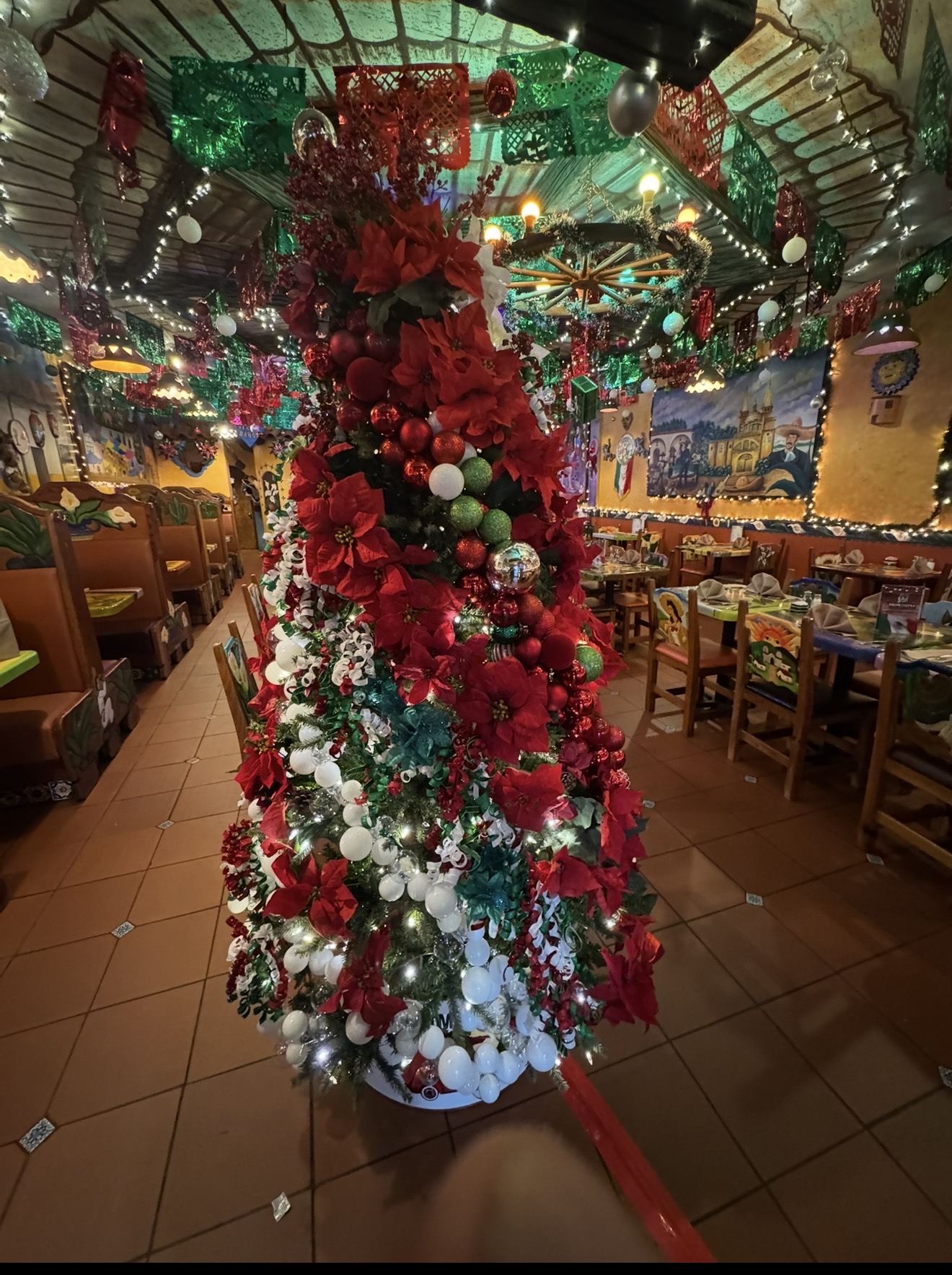 Festive holiday decorations inside Don Jose East Hanover 2